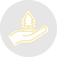 Tree Line Sticker Multicolor Icon vector