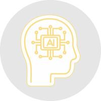 Artificial Intelligence Line Sticker Multicolor Icon vector