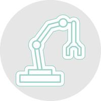 Robotic Arm Line Sticker Multicolor Icon vector