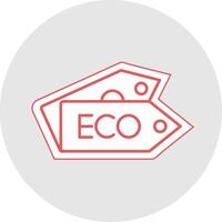 eco etiqueta línea pegatina multicolor icono vector