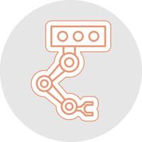 Industrial Robot Line Sticker Multicolor Icon vector