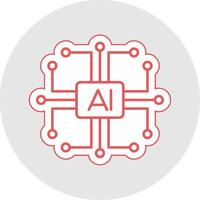 Artificial Intelligence Line Sticker Multicolor Icon vector