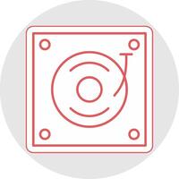 Turntable Line Sticker Multicolor Icon vector