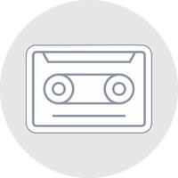 Cassette Line Sticker Multicolor Icon vector