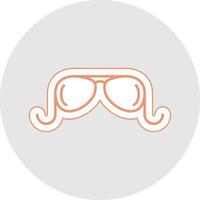 Old Glasses Line Sticker Multicolor Icon vector