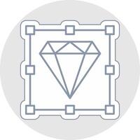 Diamond Line Sticker Multicolor Icon vector