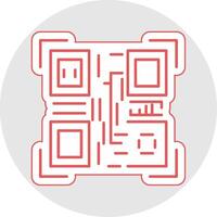 Qr Code Line Sticker Multicolor Icon vector