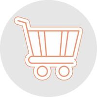 Shopping Cart Line Sticker Multicolor Icon vector