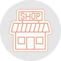 Shop Line Sticker Multicolor Icon vector