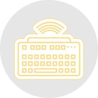 Wireless Keyboard Line Sticker Multicolor Icon vector