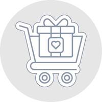 Shopping Cart Line Sticker Multicolor Icon vector