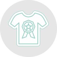 t camisa línea pegatina multicolor icono vector