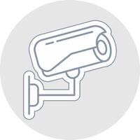 Security Camera Line Sticker Multicolor Icon vector