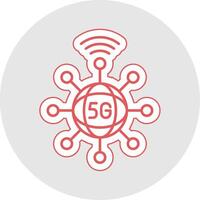 Connection Line Sticker Multicolor Icon vector
