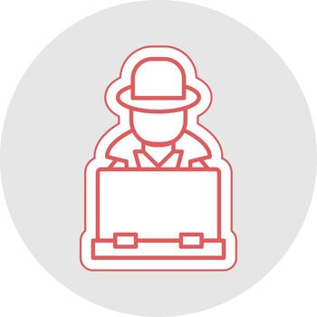 Hacker Line Sticker Multicolor Icon vector