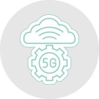 Cloud Server Line Sticker Multicolor Icon vector