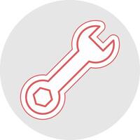 Spanner Line Sticker Multicolor Icon vector