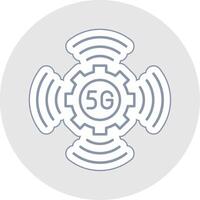 5g línea pegatina multicolor icono vector