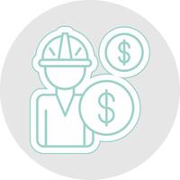 Salary Line Sticker Multicolor Icon vector