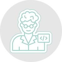 Programmer Line Sticker Multicolor Icon vector