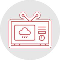 clima Noticias línea pegatina multicolor icono vector