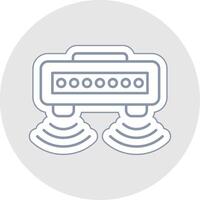 Motion Sensor Line Sticker Multicolor Icon vector