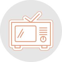 Television Line Sticker Multicolor Icon vector