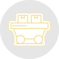 Trolley Line Sticker Multicolor Icon vector