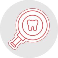 dental chequeo línea pegatina multicolor icono vector