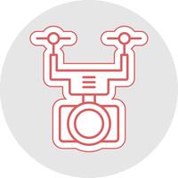 Camera Drone Line Sticker Multicolor Icon vector