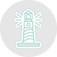 Lighthouse Line Sticker Multicolor Icon vector