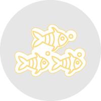 Fish Line Sticker Multicolor Icon vector