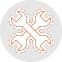 Wrench Line Sticker Multicolor Icon vector