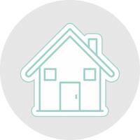 House Line Sticker Multicolor Icon vector