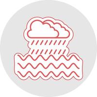 lluvia línea pegatina multicolor icono vector