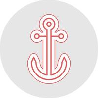 Anchor Line Sticker Multicolor Icon vector