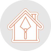 House Construction Line Sticker Multicolor Icon vector