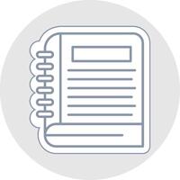 Notebook Line Sticker Multicolor Icon vector