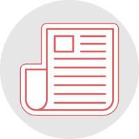 Newspaper Line Sticker Multicolor Icon vector