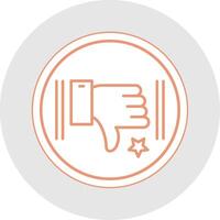 Dislike Line Sticker Multicolor Icon vector