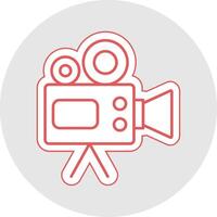 Video Camera Line Sticker Multicolor Icon vector