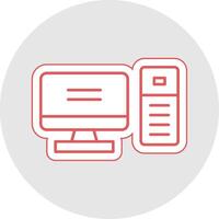 Computer Desktop Line Sticker Multicolor Icon vector