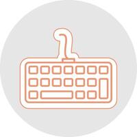 Keyboard Line Sticker Multicolor Icon vector