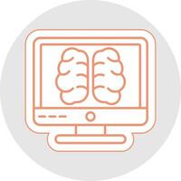 brain Line Sticker Multicolor Icon vector