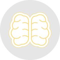 brain Line Sticker Multicolor Icon vector