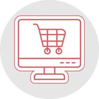 Ecommerce Line Sticker Multicolor Icon vector