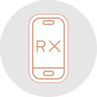 Rx Line Sticker Multicolor Icon vector