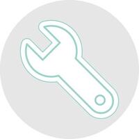 Wrench Line Sticker Multicolor Icon vector