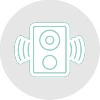 Speaker Line Sticker Multicolor Icon vector