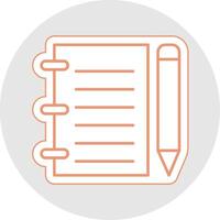 Notebook Line Sticker Multicolor Icon vector